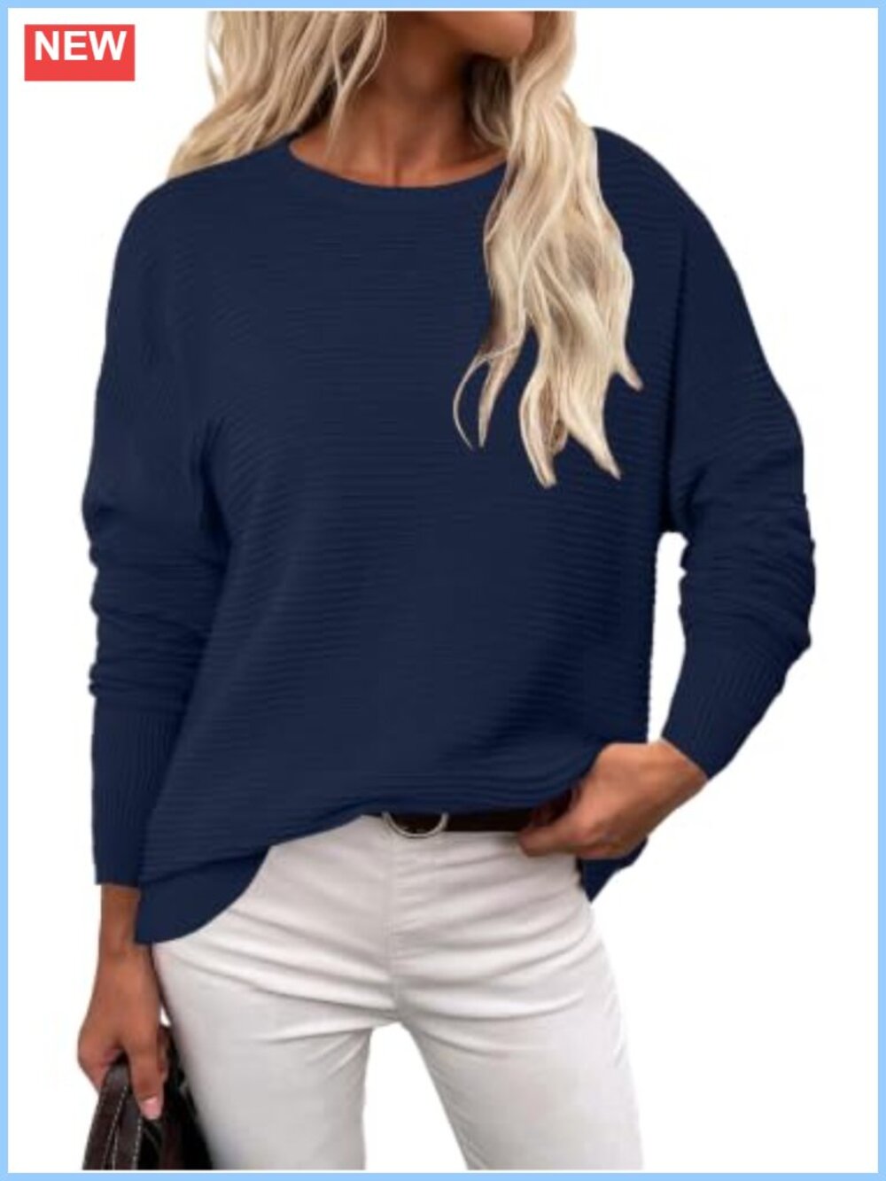 Knit Pullover Sweater with Thumb Holes & Collar